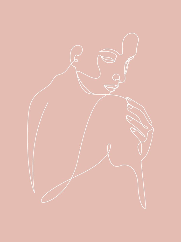 Sleep Woman Line Pink