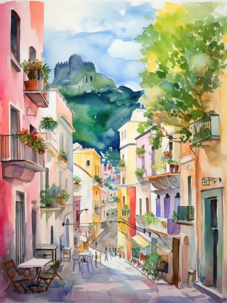 Amalfi, Italy Watercolour Streets 3