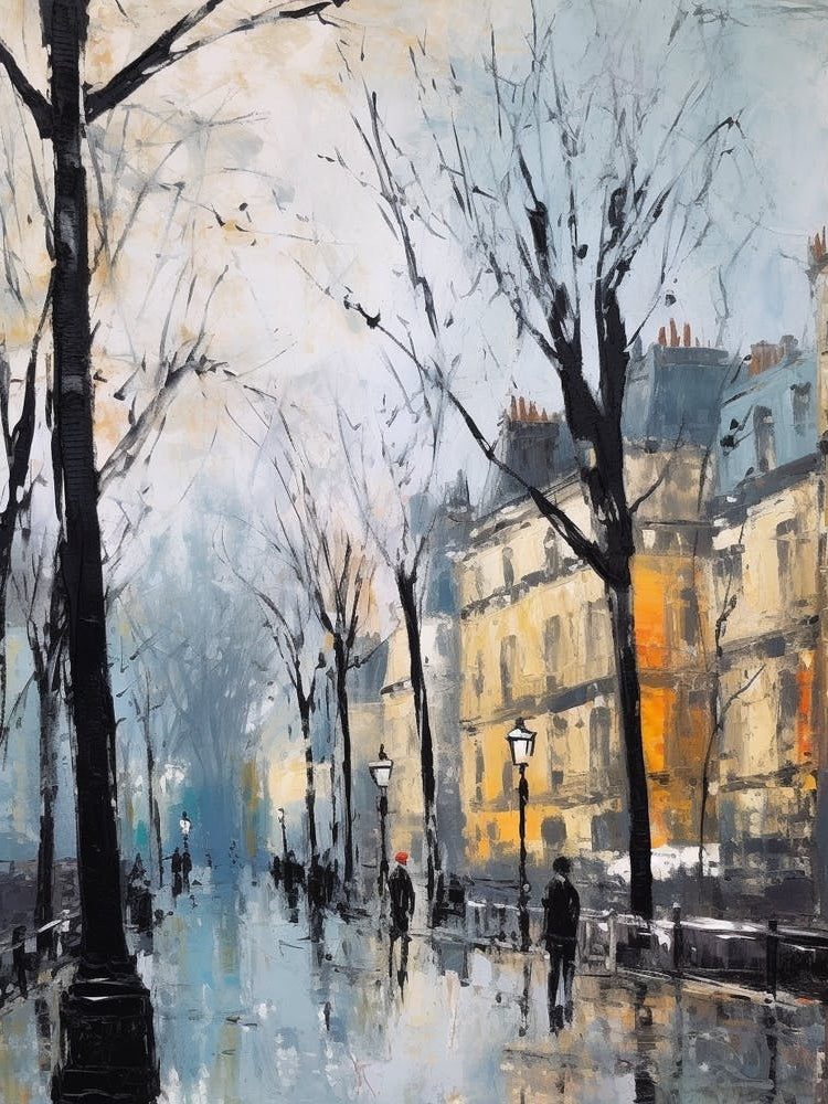 Winter City Park Painting Luxembourg Gardens Paris 1