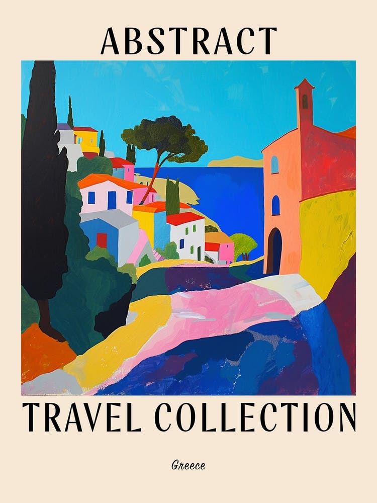Abstract Travel Collection Poster Greece 1