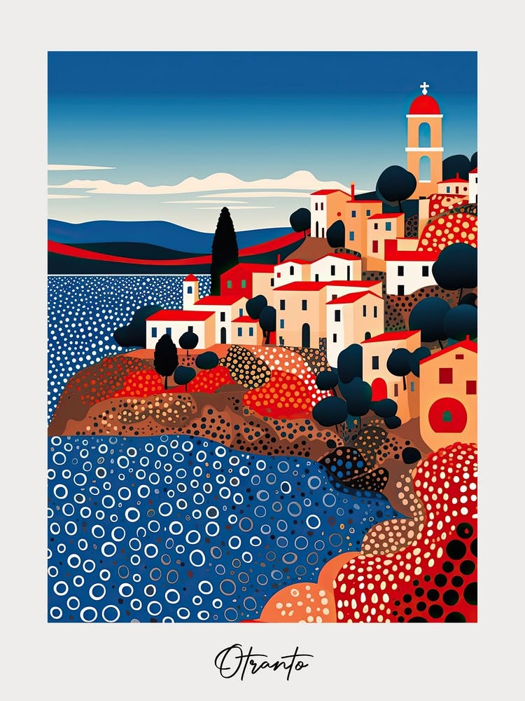Poster Otranto, Italy, Illustration im Pop-Art-Stil 1