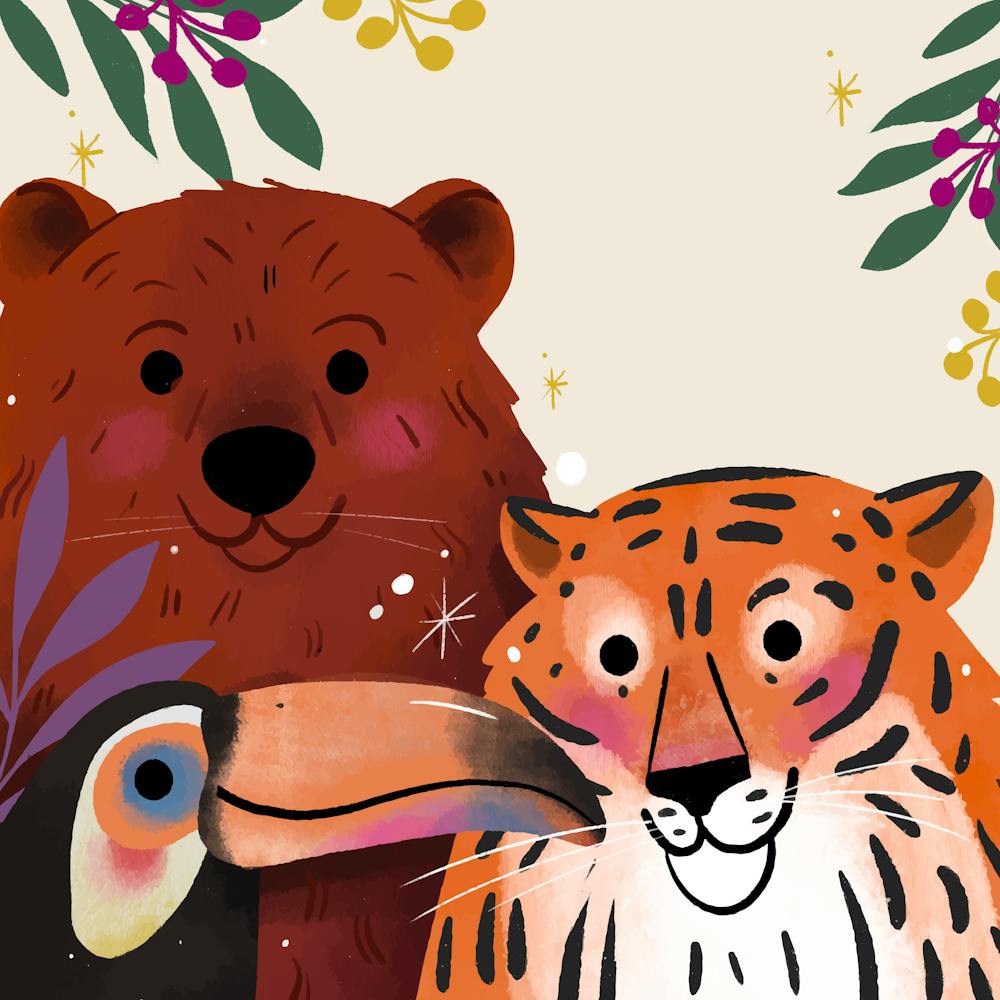 Tiger, Bear And Toucan