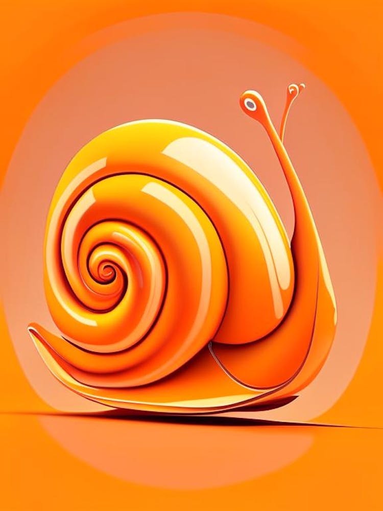 Full Body Snail Orange 1 Pop Art