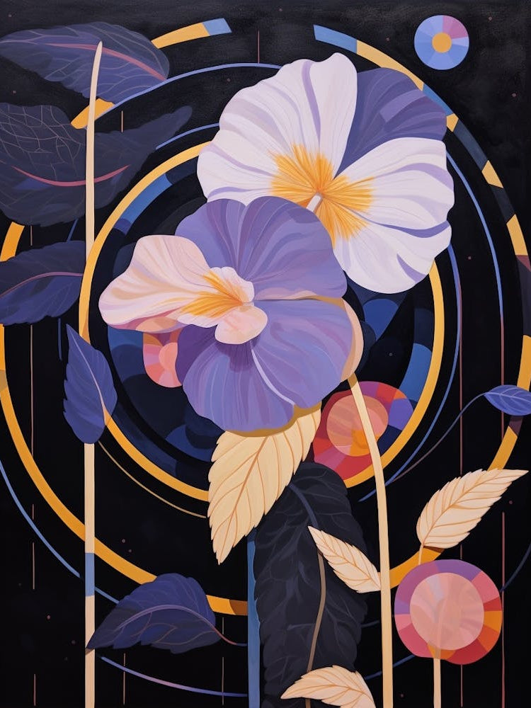 Iris 3 Hilma Af Klint Inspired Flower Illustration