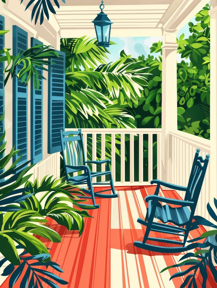 Porch With Rocking Chairs 1
