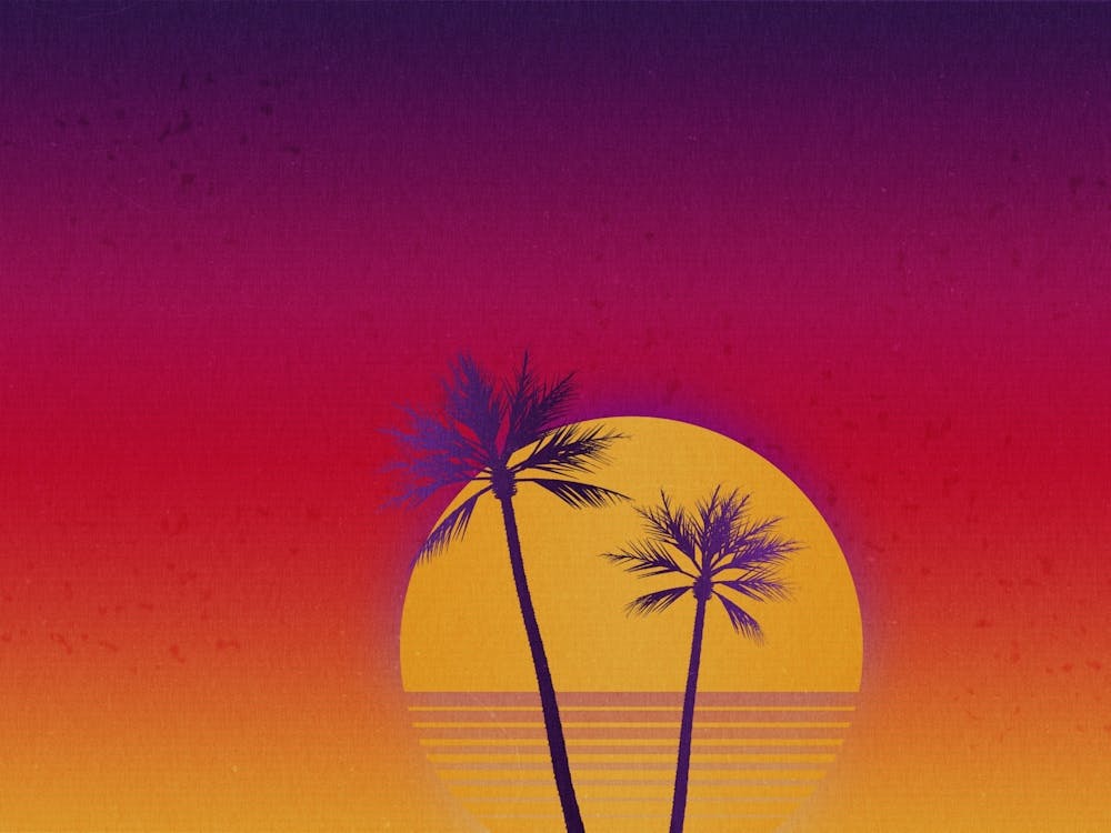 Sunset With Palm Trees 1
