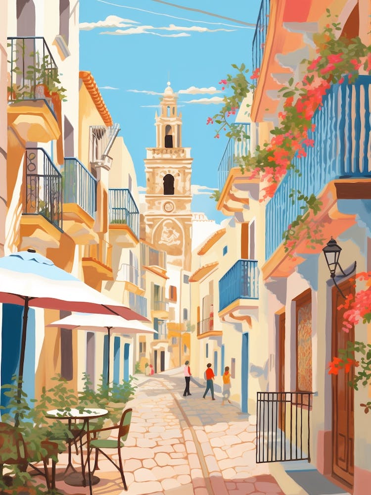Malaga Spain 2 Illustration