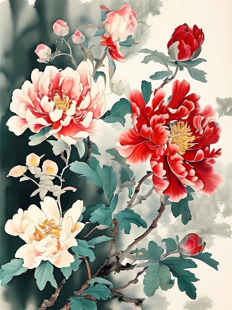 Peinture de Pivoine