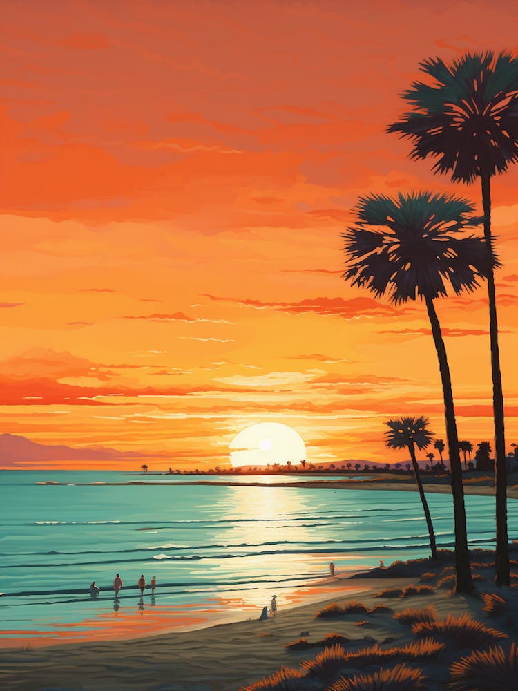 Coronado Beach San Diego California Vibrant Painting 4
