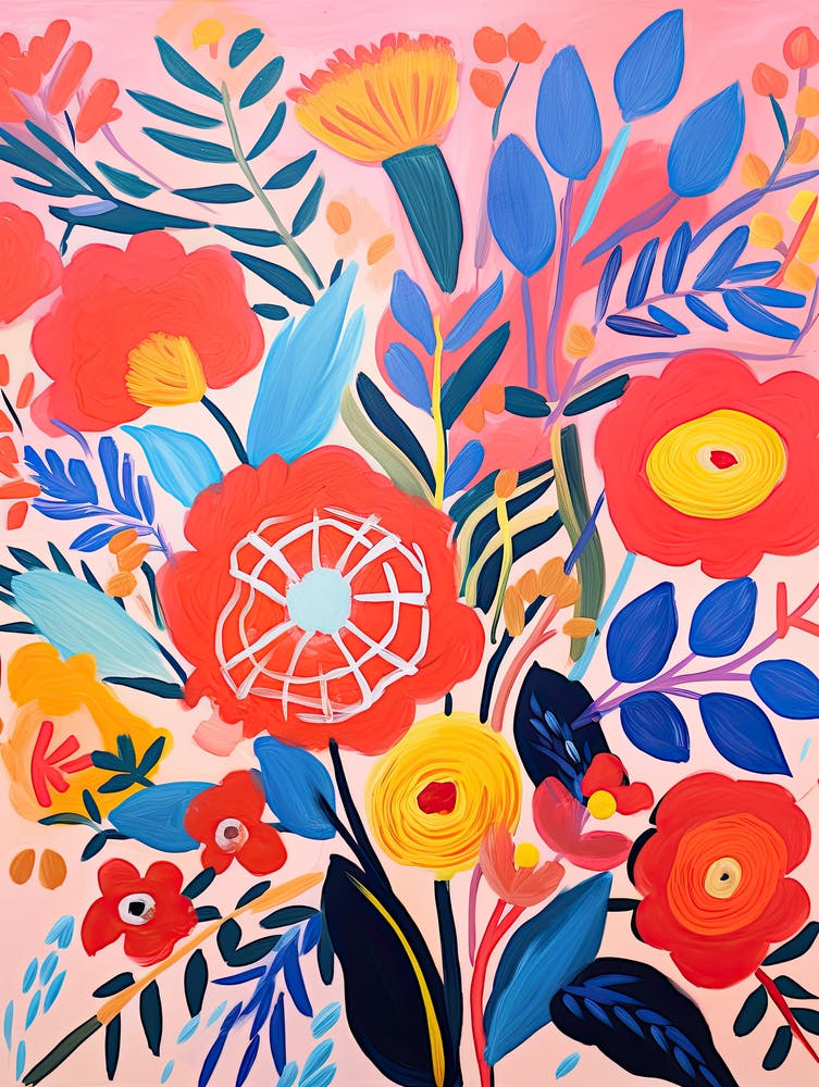 Flowers 60, Matisse style, Floral texture