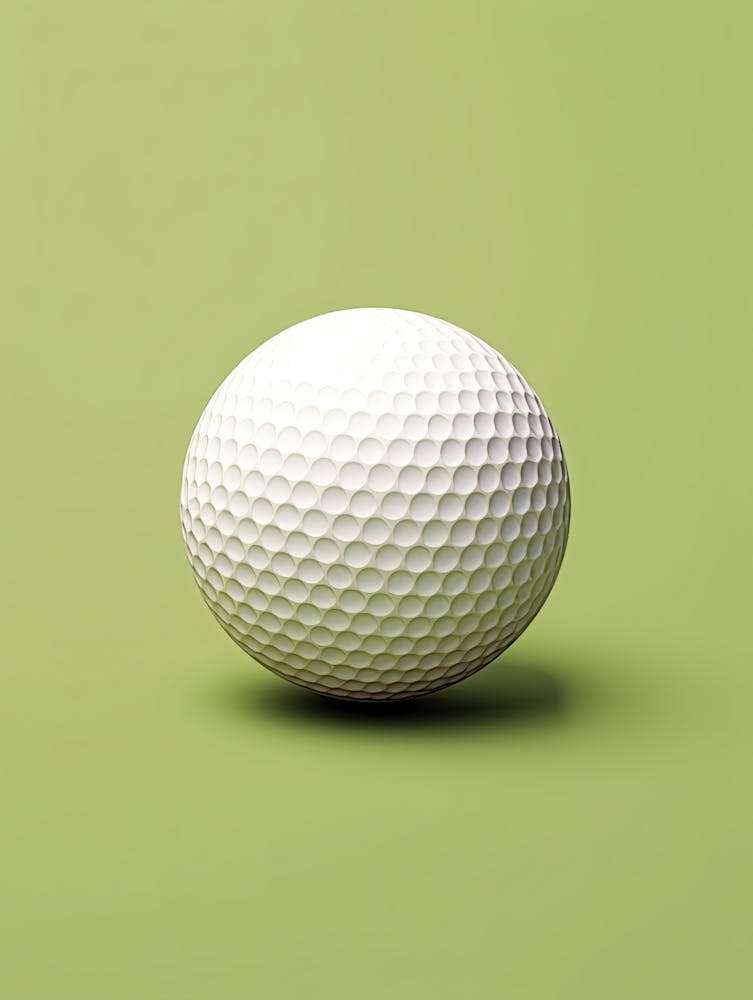 Golf Ball On Green Background