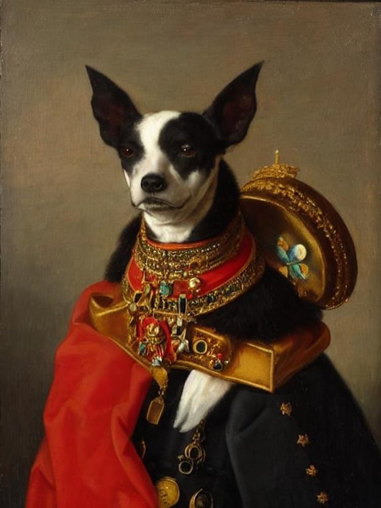 Xoloitzcuintli Renaissance Portrait Oil Painting