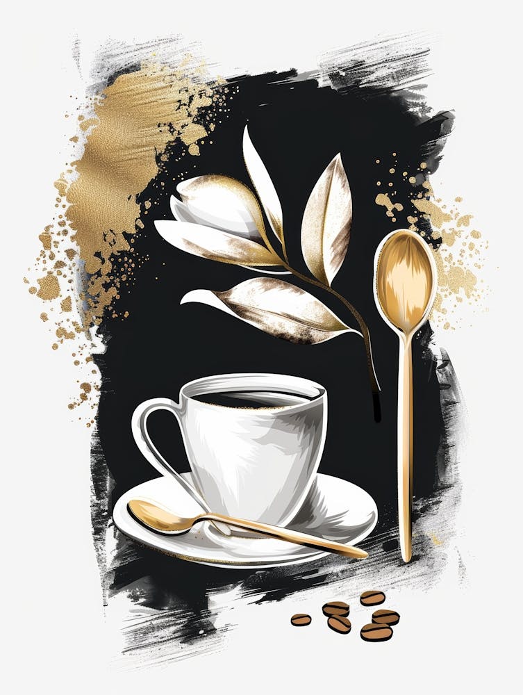 Kaffeetasse mit goldenem Löffel