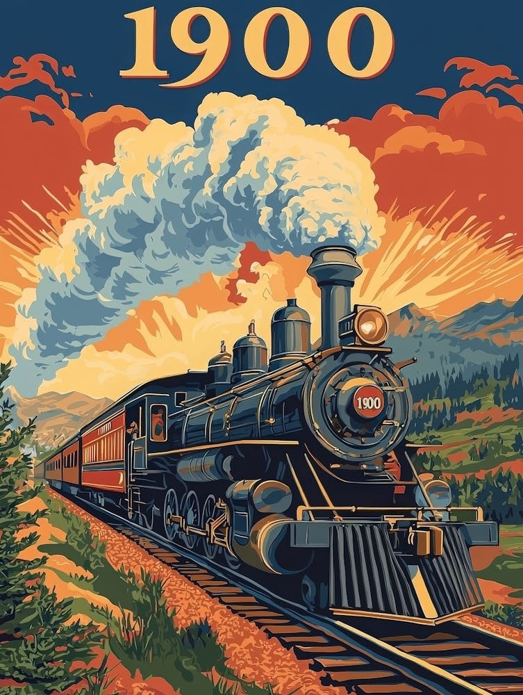 Aihrgdesign A Vintage Poster Of A Steam Locomotive In 1900 Tr C8bbd073 8616 40a0 Bdf3 Dfaa7edf89ff 1