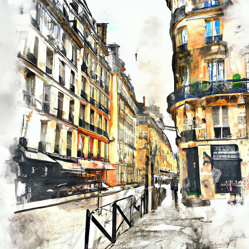 Watercolor - Paris Street
