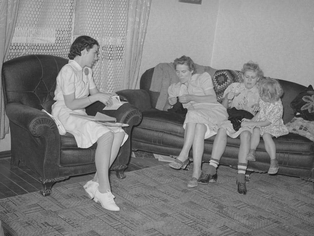 Fsa (Farm Security Administration) Home Supervisor Making A Call On Mormon Farm Family, Snowville