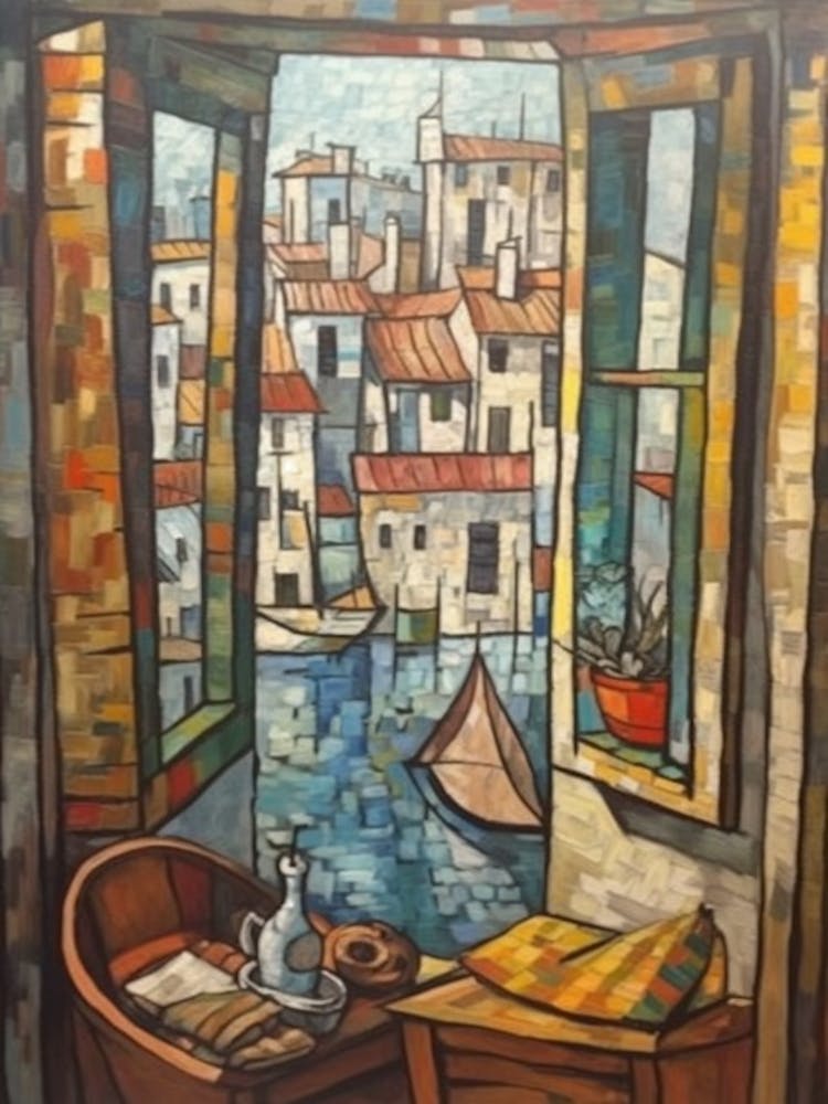 Window View Of Venice Of In The Style Of Cubism 4