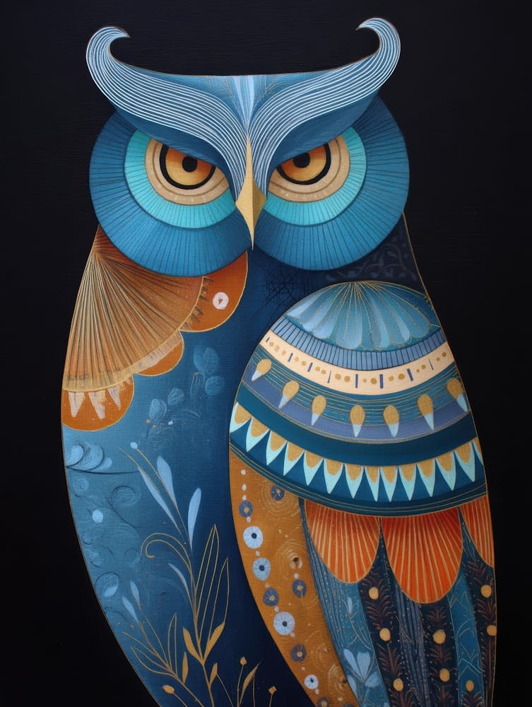 Owl In Blue 1
