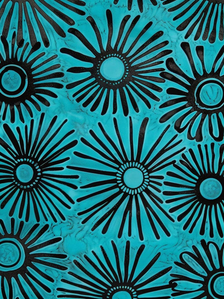 Black And Turquoise Daisy