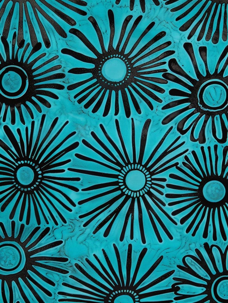Black And Turquoise Daisy