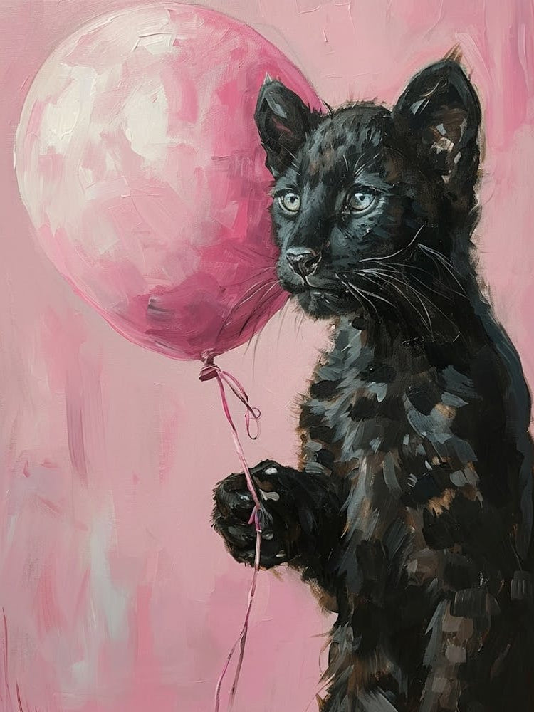 Cute Panther 1 With Balloon