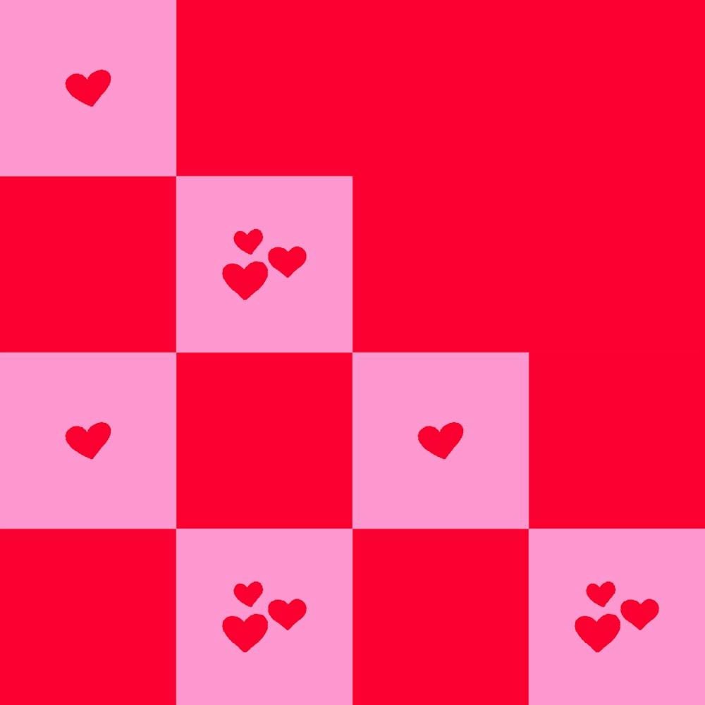 Hearts Broken Grid pink and red