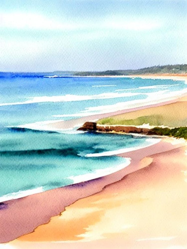 Bateau Bay Beach, Australia Aquarell