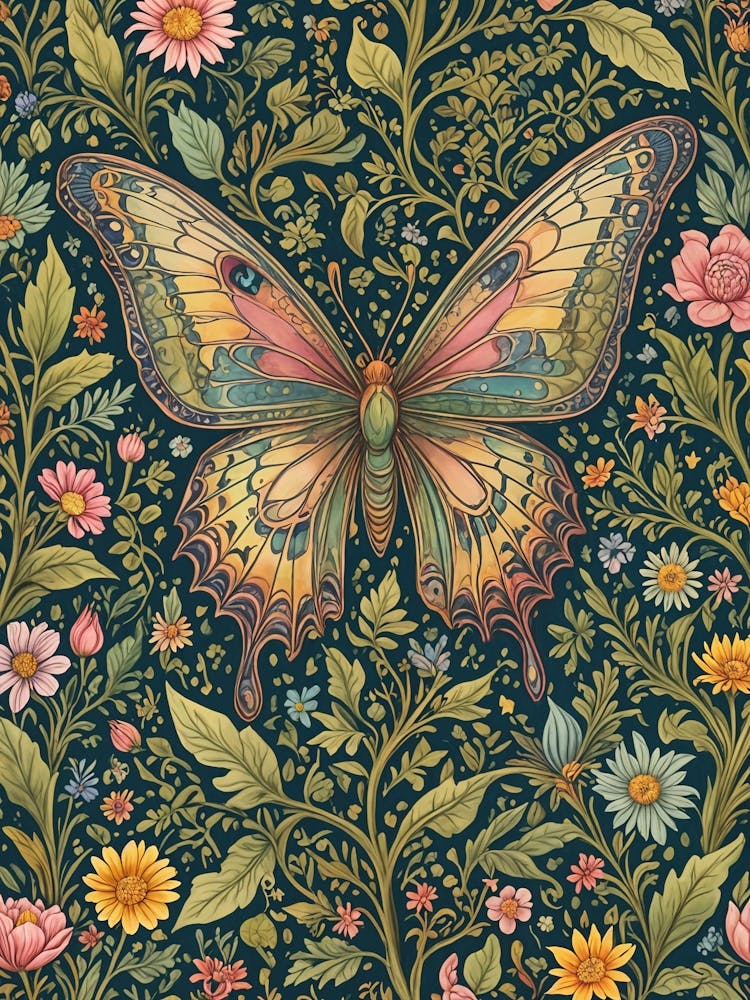 William Morris Inspired Butterfly