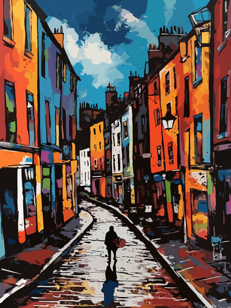 Painting Of Edinburgh Scotland In The Style Of Pop Art 2