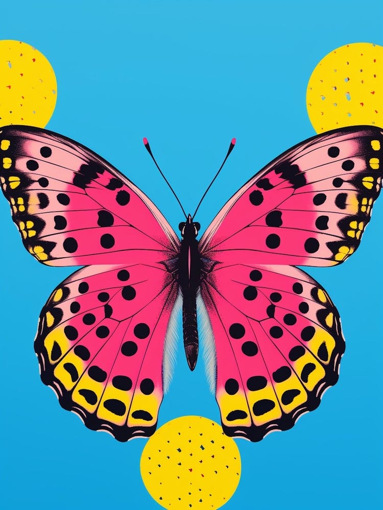 Pop Art Eastern Tailed Blue Butterfly  2