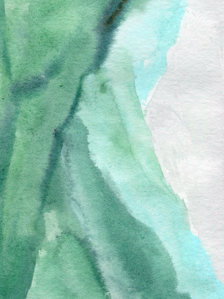 Green And White Watercolor Painting 2