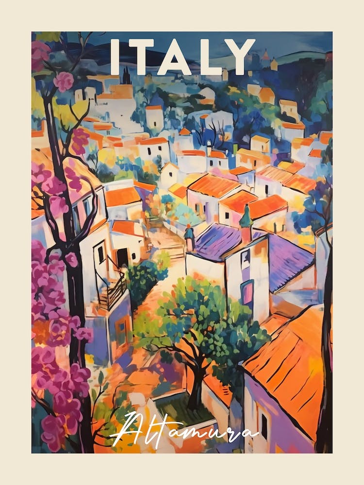 Altamura Italy 4 Fauvist Painting  Travel Poster