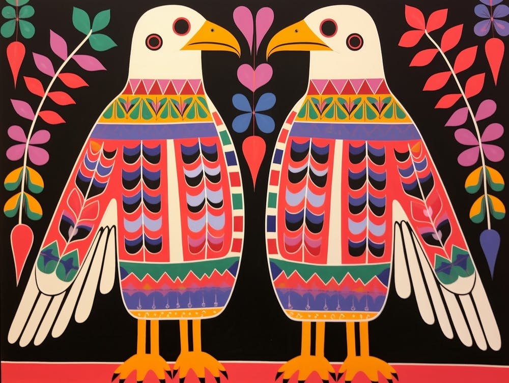 Albatros 4 - Illustration animale de style folklorique
