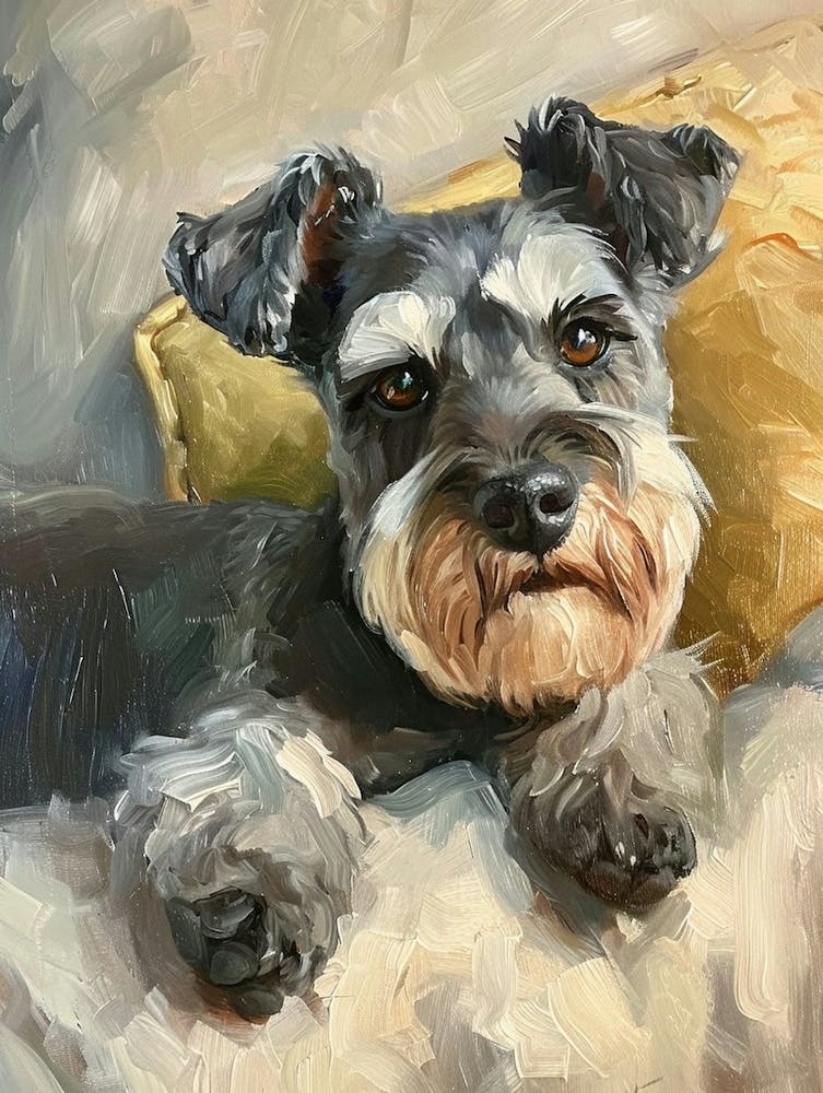 Miniature Schnauzer Acrylic Painting 4