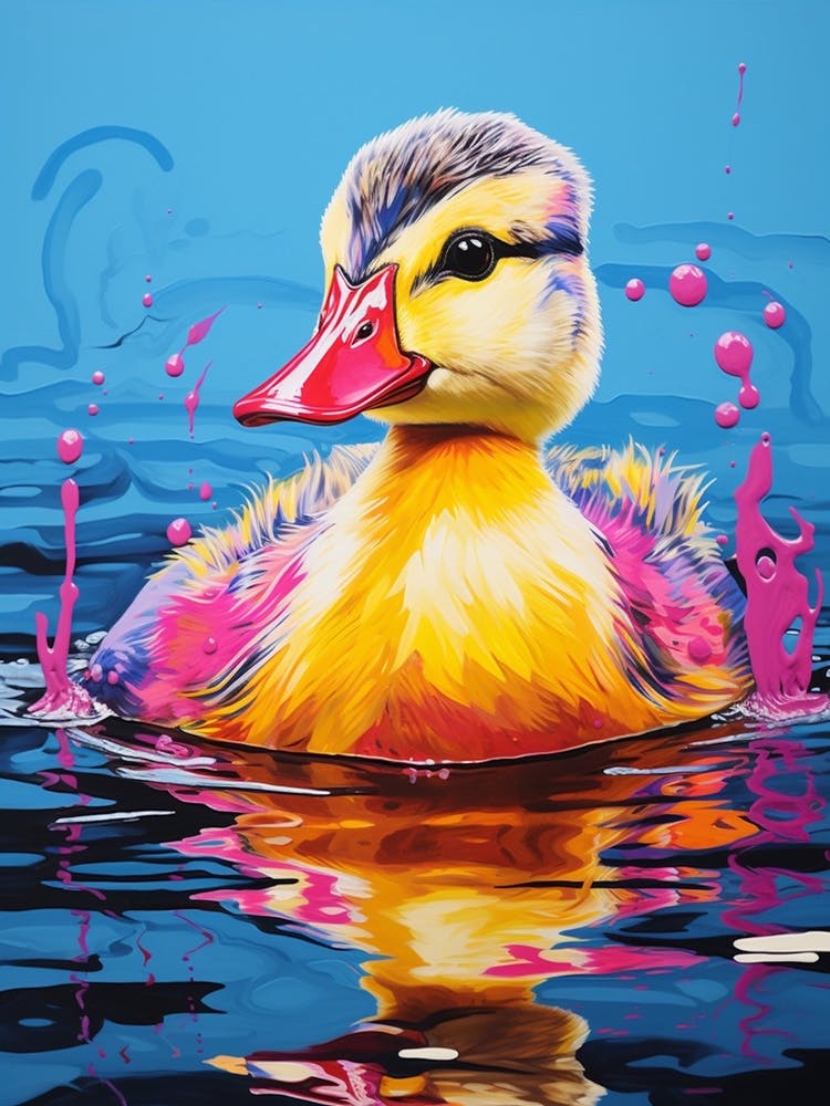 Pop Art Duckling Paint Splash 4