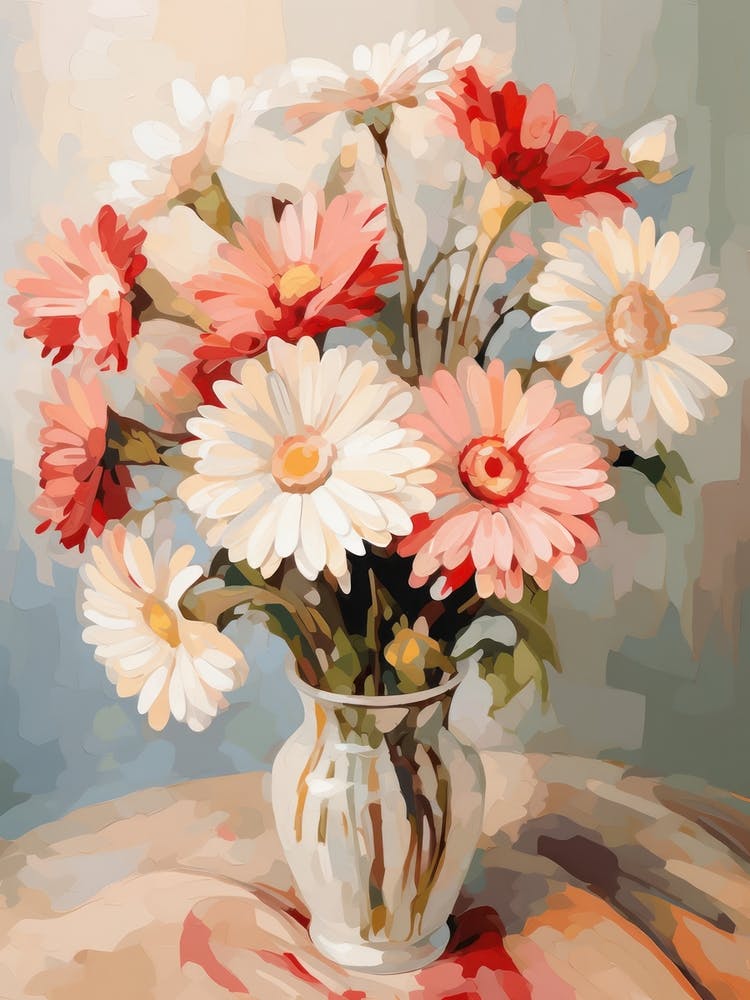 Gerbera Daisy Flower Still Life Painting 2 Dreamy