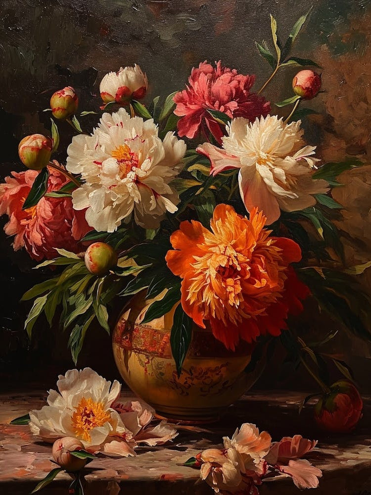 Baroque Floral Still Life Peony 3