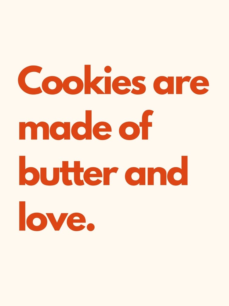 Cookie Love Kitchen Typography Cream Red