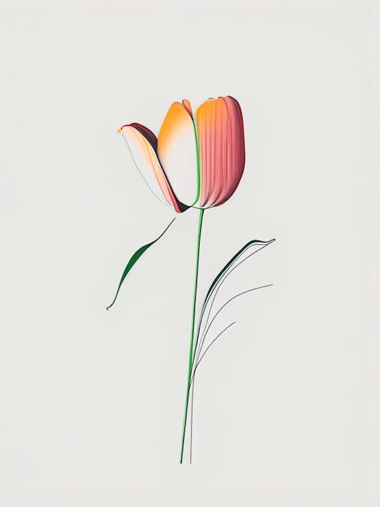 Tulip Floral Minimal Line Drawing 3 Flower