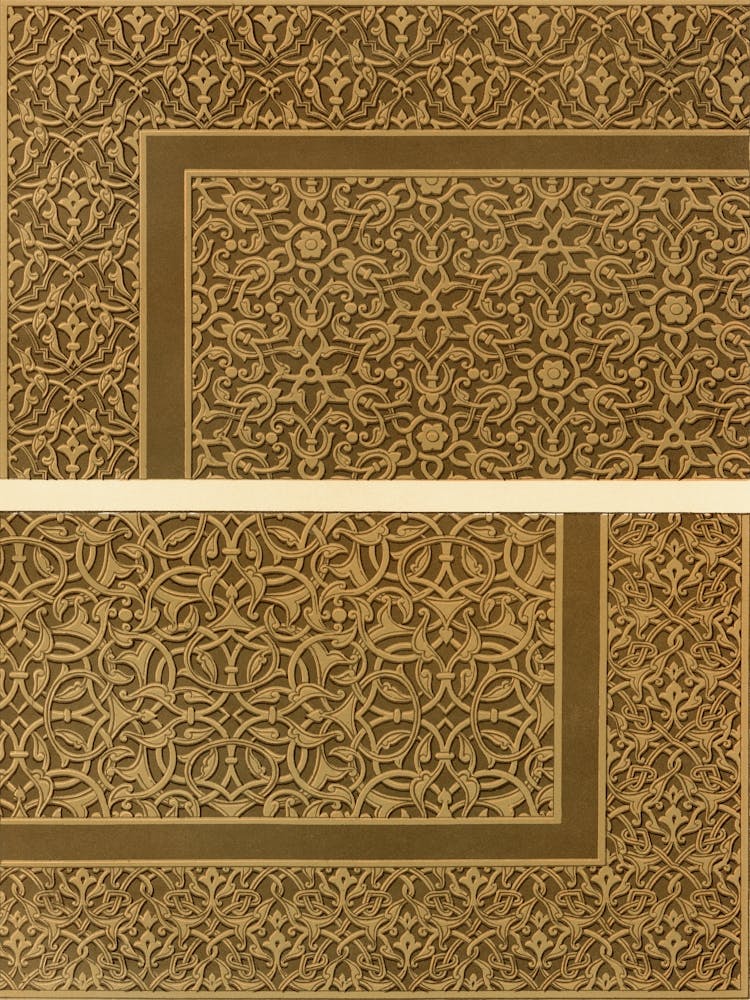 Arabic Art Pattern, Emile Prisses D’Avennes, La Decoration Arabe Digitally Enhanced Lithograph From Own 1