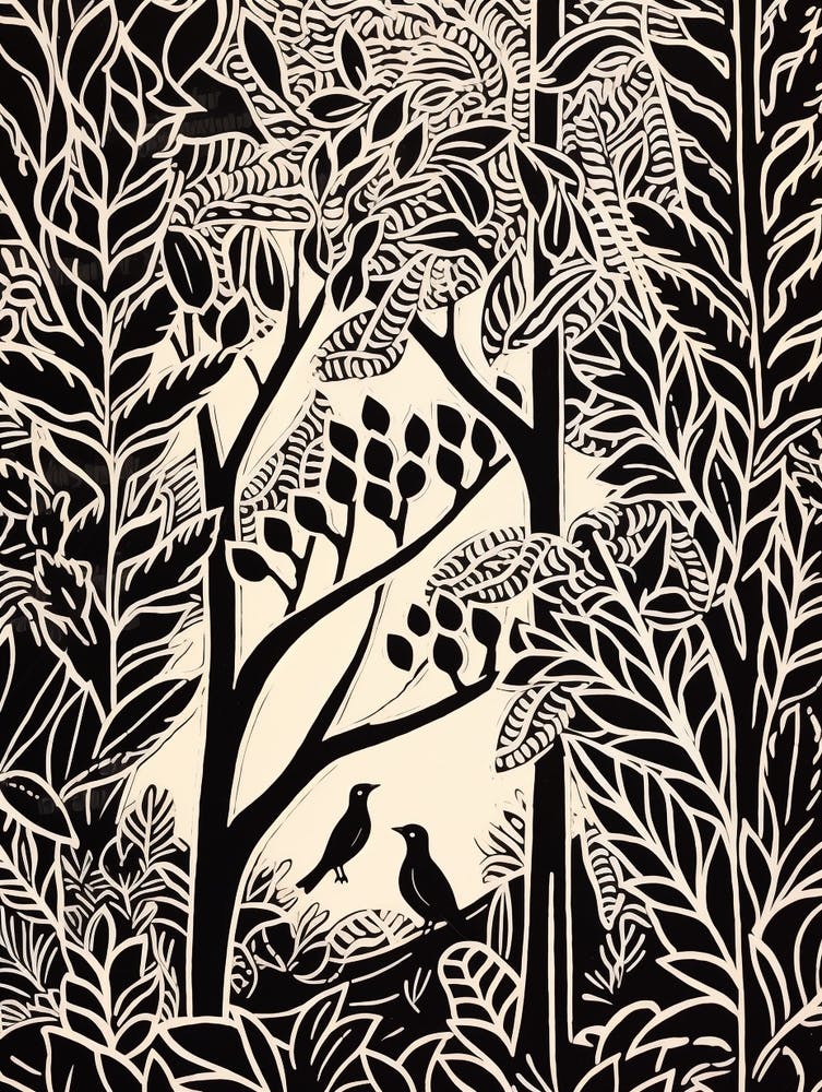 B&W Plant Illustration Zz Plant 9