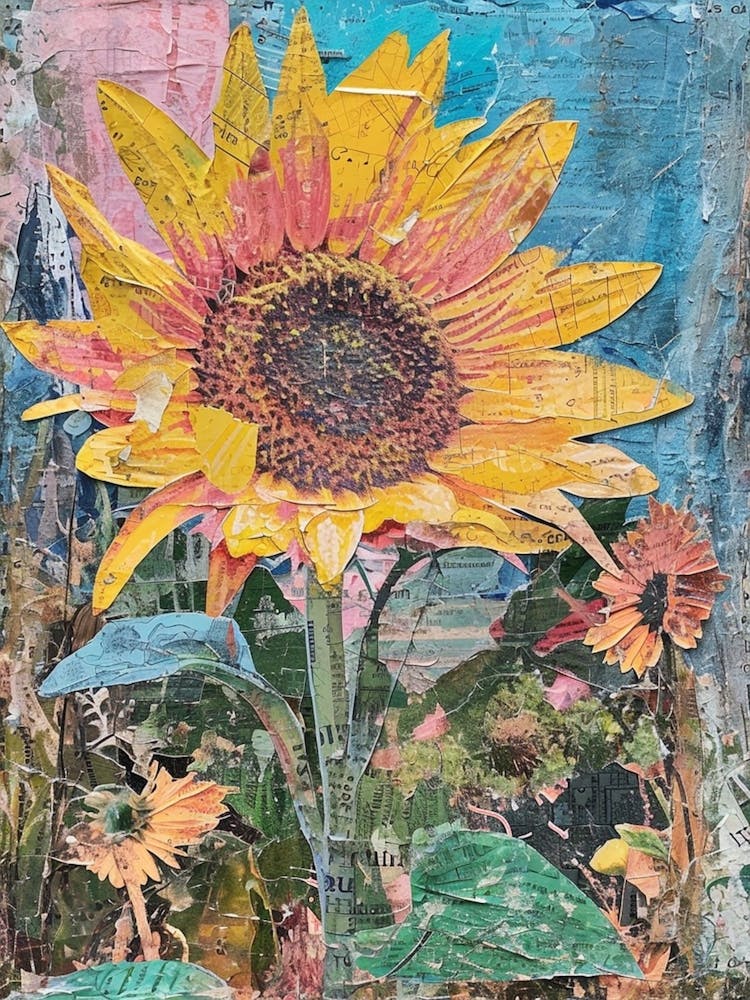 Sunflower Kitsch Collage