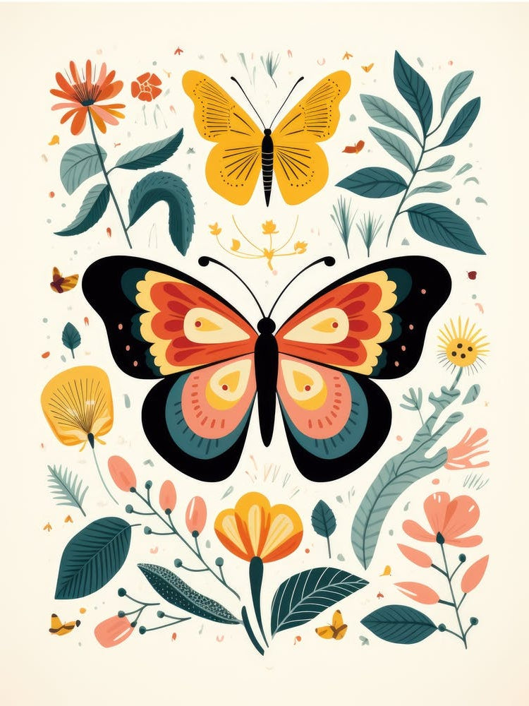Butterflies And Flowers 2