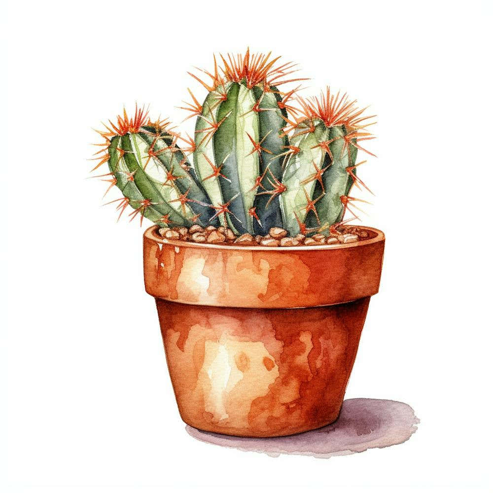 Watercolor Cactus 14