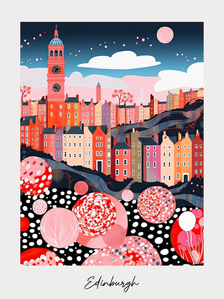 Poster Of Edinburgh, Illustration In The Style Of Pop Art 3