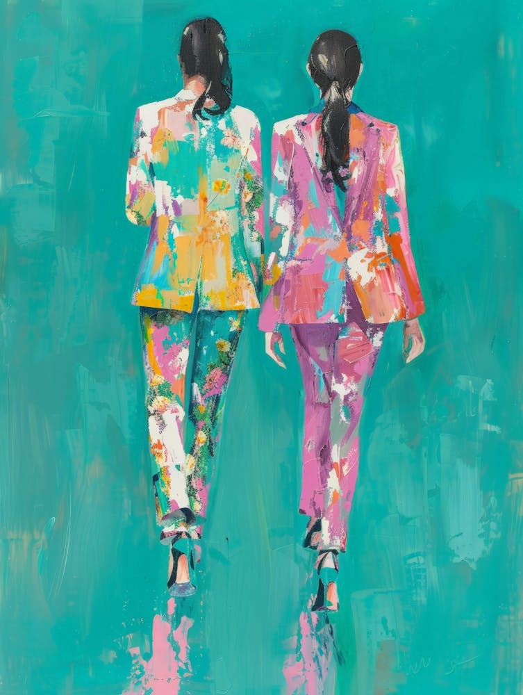 Two Women Walking 1