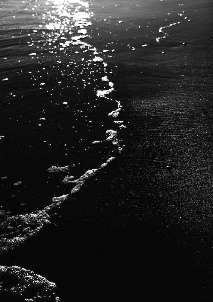 Calm Waves Close Up Black And White Ocean Photography