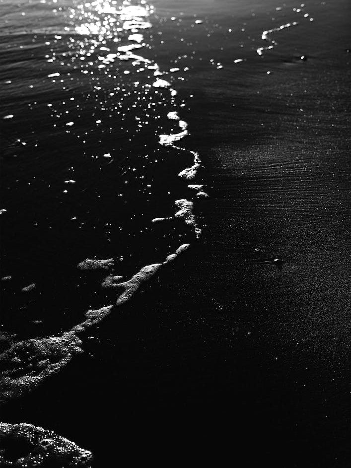 Calm Waves Close Up Black And White Ocean Photography