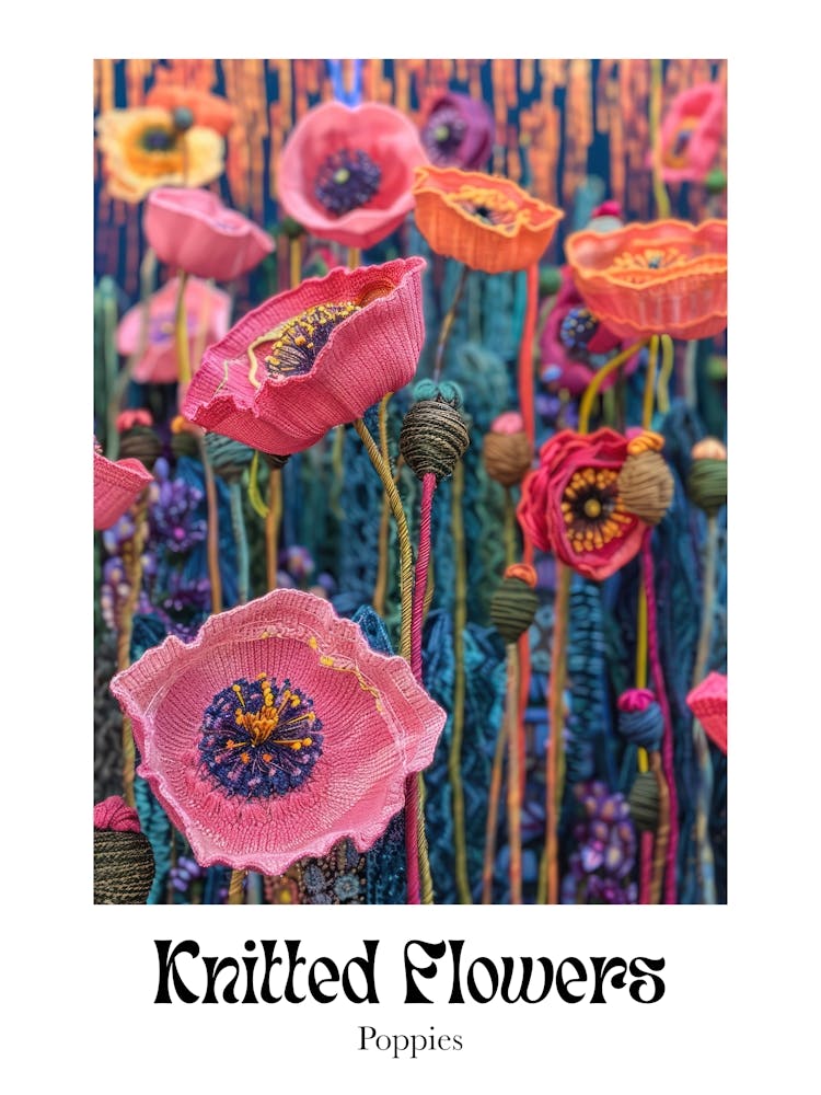 Knitted Flowers Poppies 2