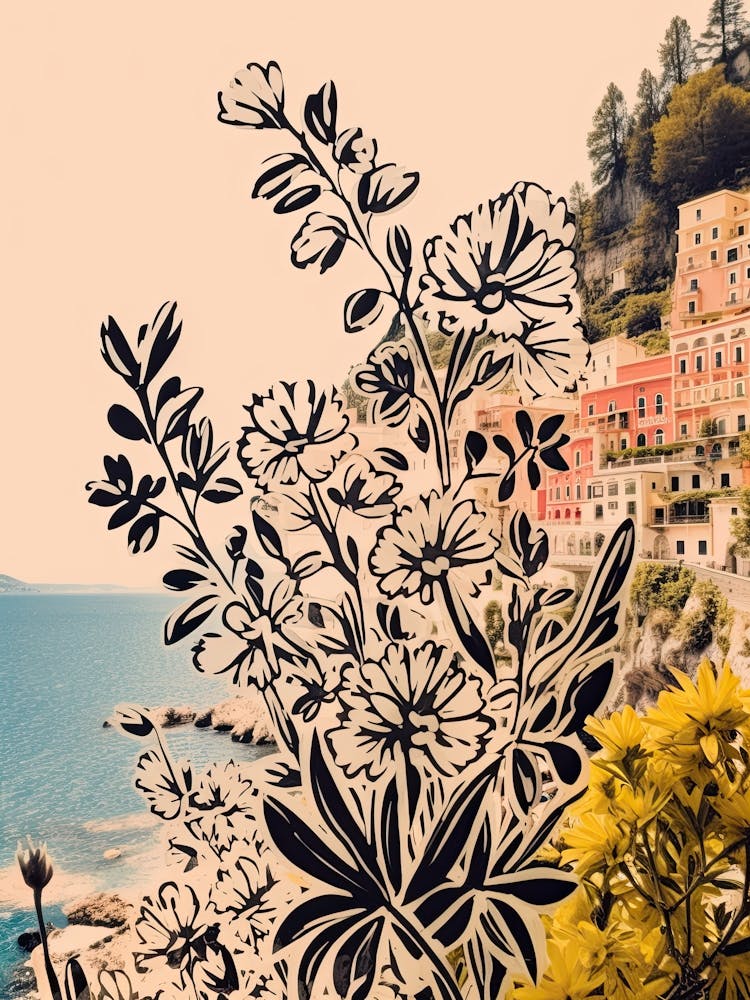 Positano, Flower Collage 1